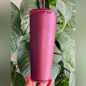 Starbucks Fall Maroon Wine color soft touch grid tumbler